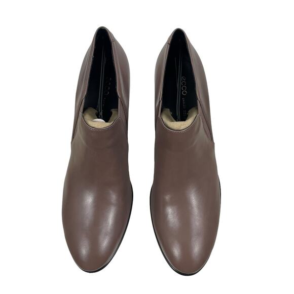 Ecco Shape 55 Plateau Stack Ankle Boots Leather Dark Brown Size 41 - Picture 6 of 14